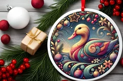 Round Christmas Ornament Sublimation|Clipart Product Image 1