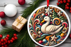 Round Christmass Ornament PNG Product Image 2