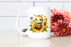 Cute Baby Bee, Sunflower |Clipart Product Image 2