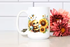 Cute Baby Bee, Sunflower |Clipart Product Image 2