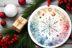 Round Christmas Ornament Sublimation|Clipart Product Image 2