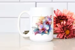 Abstract Orchid in Retro Frame, Transparent PNG Product Image 2