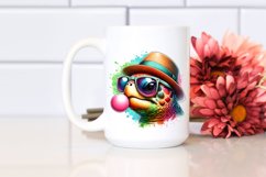 Quirky Turtle Portrait, Hat and Sunglasses |Clipart Product Image 2