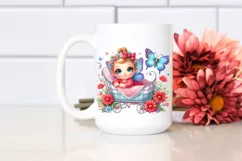 Smiling Baby Butterfly with Cradle | Cute Colorful Clipart Product Image 2