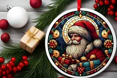 Round Christmas Ornament Sublimation|Clipart Product Image 1