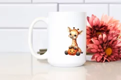 Cute Giraffe with Pumpkin, Transparent PNG Product Image 2