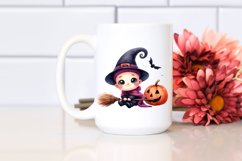 Funny Halloween Baby Broom Clipart Product Image 2