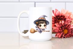 Funny Halloween Baby Broom Clipart Product Image 2