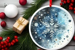 Round Christmas Ornament Sublimation|Clipart Product Image 2