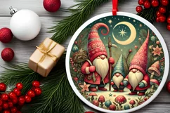 Round Christmas Ornament Sublimation|Clipart Product Image 1