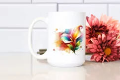 Colorful Calla Lily with Watercolor Splash | Clipart Product Image 2