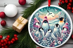 Round Christmas Ornament Sublimation|Clipart Product Image 1