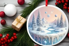 Round Christmas Ornament Sublimation|Clipart Product Image 2