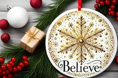 Round Christmas Ornament Sublimation|Clipart Product Image 2