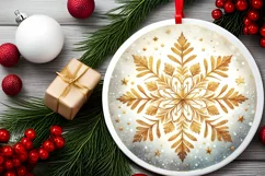 Round Christmas Ornament Sublimation|Clipart Product Image 2