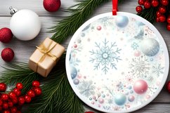 Snowflakes Type Treatment Round Ornament Sublimation PNG Product Image 2
