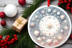 Snowflakes Type Treatment Round Ornament Sublimation PNG Product Image 2