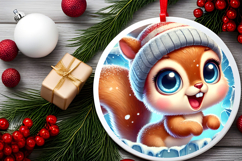 Round Christmass Ornament PNG Product Image 2