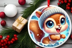 Round Christmas Ornament Sublimation|Clipart Product Image 1