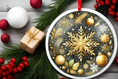 Round Christmas Ornament Sublimation|Clipart Product Image 2