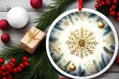 Round Christmas Ornament Sublimation|Clipart Product Image 2