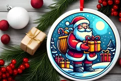 Round Christmas Ornament Sublimation|Clipart Product Image 2
