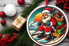 Round Christmas Ornament Sublimation|Clipart Product Image 2