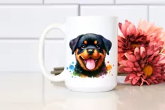 Cute Colorful Rottweiler Art | Sublimation | Clipart Product Image 2