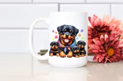 Colorful Watercolor Rottweiler Clipart Product Image 2