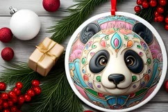 Round Christmas Ornament Sublimation|Clipart Product Image 2
