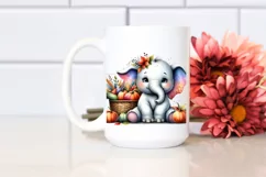 Vibrant Quirky Baby Elephant Clipart Product Image 2