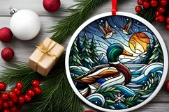 Round Christmas Ornament Sublimation|Clipart Product Image 1