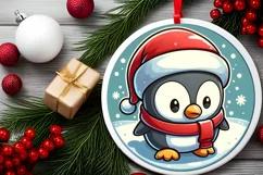 Round Christmas Ornament Sublimation|Clipart Product Image 2