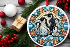 Round Christmas Ornament Sublimation|Clipart Product Image 1