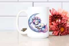Baby Unicorn on Moon | Sublimation | Clipart Product Image 2