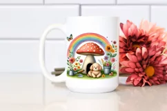 Dog House, Large Mushroom, Striking Rainbow | Clipart Product Image 2