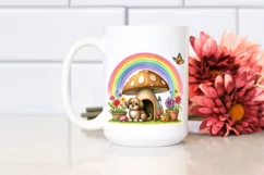 Dog House, Large Mushroom, Striking Rainbow | Clipart Product Image 2
