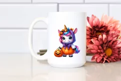Cute Baby Unicorn Halloween Drawing | Sublimation Product Image 2