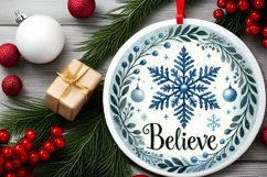 Round Christmas Ornament Sublimation|Clipart Product Image 2
