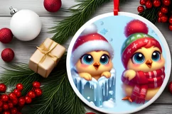 Round Christmas Ornament Sublimation|Clipart Product Image 2