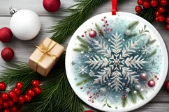 Round Christmas Ornament Sublimation|Clipart Product Image 2