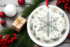 Round Christmas Ornament Sublimation|Clipart Product Image 2
