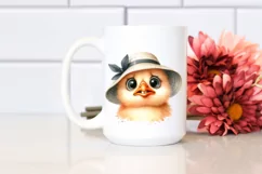 Watercolor Chick Portrait Sun Hat Chick Hummingbird Product Image 2