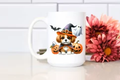 Cute Baby Dog Halloween Drawing | Sublimation Product Image 2