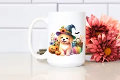 Cute Baby Dog Halloween Drawing | Sublimation Product Image 2