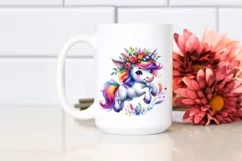 Cute Jumping Unicorn Clipart, Transparent PNG Product Image 2