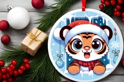 Round Christmas Ornament Sublimation|Clipart Product Image 2