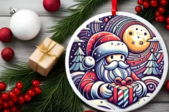 Round Christmas Ornament Sublimation|Clipart Product Image 1