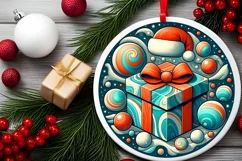 Round Christmas Ornament Sublimation|Clipart Product Image 1