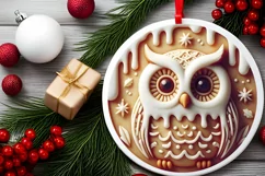 Pastel Owl Round Sticker Sublimation PNG Product Image 2